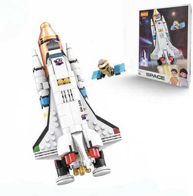 MD TOY VILLA space shuttle building blocks set with (404 pcs) Highly Detailed space shuttle(White)
