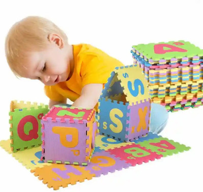 vatsala Alphabet & Number Puzzle Mat for Kids - Multicolor Interlocking Learning Blocks(Multicolor)