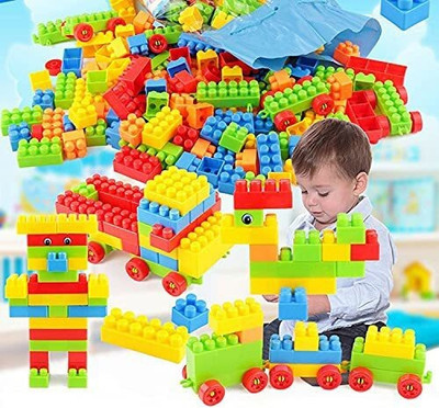 JAMFRO 55 +Pcs Building Blocks Creative Learning Educational Kids Toy (Multicolor)(Multicolor)