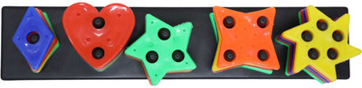Kitzie Star shape block Puzzle Color Recognition Sorter Block Activity Fun game(Multicolor)