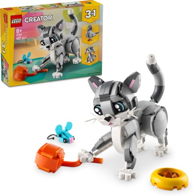 LEGO Creator 3in1 Playful Cat Pet Toy Animal Playset 31163 (407 Blocks)(Multicolor)