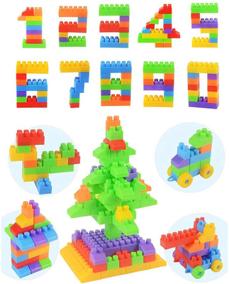 DevDarsh Best Colorful Building Bricks and Blocks - 100-Piece Set in a Cute Bag for Kids(Multicolor)