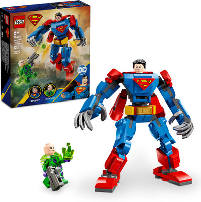 LEGO DC Superman Mech vs.Lex Luthor Super Hero Toy Figure Playset 76302 (120 Blocks)(Multicolor)
