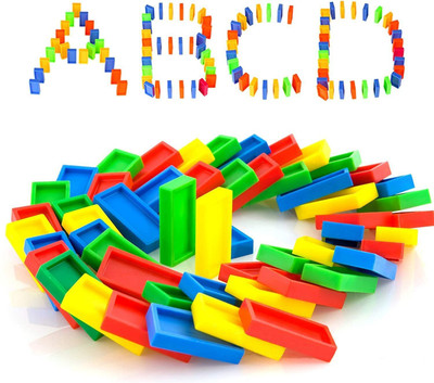 Pulsbery Toddlers Building Blocks Educational Toys Set (100 PCS Plastic Domino)(Multicolor)