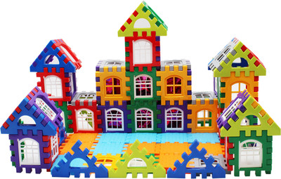 Toys N Smile 160+ Pcs Happy Home House Building Block Toy for Kids with Attractive Windows(Multicolor)