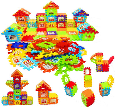 MBK Home Building Blocks - 60Pcs Windows and Smooth Rounded Edges Toys for Kids(Multicolor)