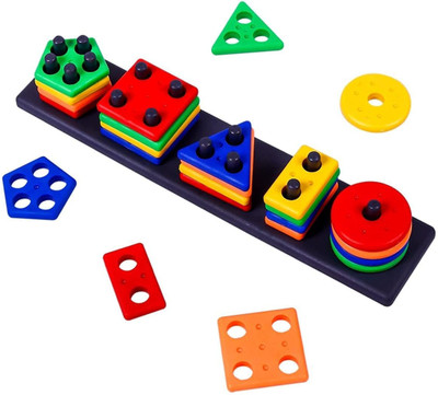 TOYVISION Good Quality Geometry Shape color Sorter Puzzle preschool activity toys for kids(1 Pieces)