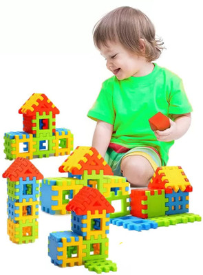 Cyrus HOT SALE 52 Pcs Happy House Learning Toy Educational Toy Non-Toxic Blocks Set(Multicolor)