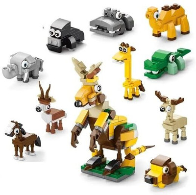 FOZZO-SK Legoing Jungle Animals Building Blocks scene Tiny Figures do it yourself puzzle(Multicolor)