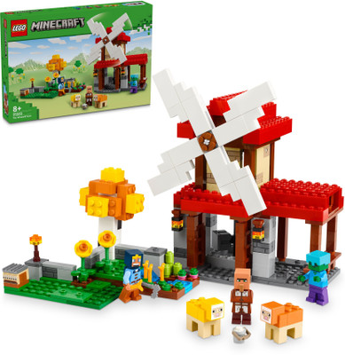 LEGO Minecraft The Windmill Farm Video-Game Set Gift 21262 ( 462 Blocks)(Multicolor)