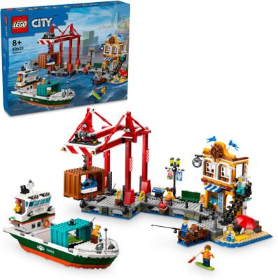 LEGO City Seaside Harbor with Cargo Ship Toy 60422 ( 1226 Blocks)(Multicolor)