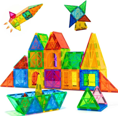 T'tots Magnetic Building Blocks Tiles | Magnet Toys for Kids Educational STEM Toy 26 Pc(Multicolor)