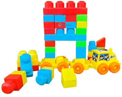 Synlark 48 Pcs Picnic Blocks Train Set, Educational Model Vehicle Blocks Toy for kids(Multicolor)