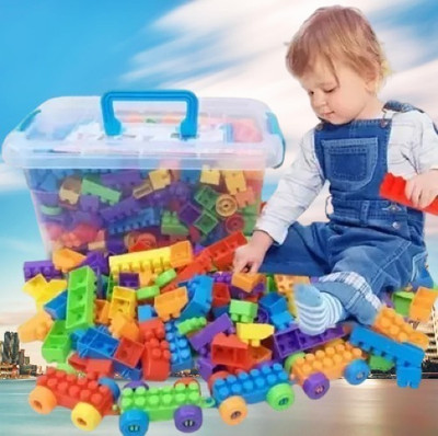 Sharvil Latest Smart Train Adventure Building Blocks toy for kids- 100+ Pcs Wheels(Multicolor)