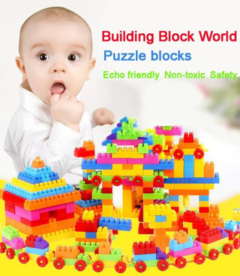 TIN DIY Plastic Building Blocks for Kids 100pcs (Multicolor)(Multicolor)