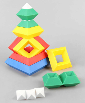 ZWINKO New_Brain Teasers Pyramid Block - Multicolour(Multicolor)