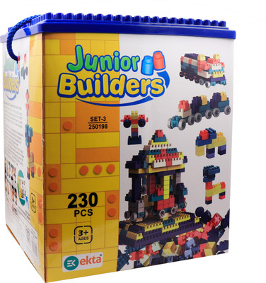 Ekta Junior Builders Building Blocks 230 Pieces Set-3, Educational Blocks For Kids(Multicolor)