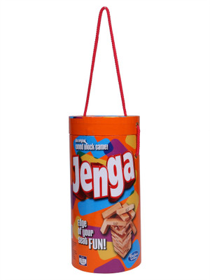 HASBRO GAMING Jenga Tube Pack; Hardwood Blocks; Stacking Tower Game for Kids Ages 6 and Up(Multicolor)