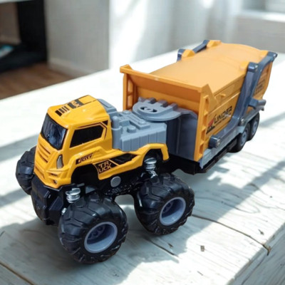 Zuuluzrs Transport Car Toy Engine Die Cast Metal Truck Toy Engineering Truck(Yellow, Blue)