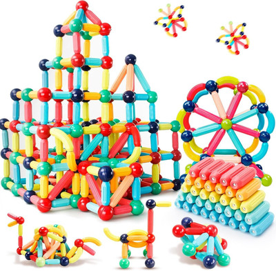 Learn With Fun Colorful DIY STEM Magnetic Building Blocks Sticks for Kids 42 Pcs(Multicolor)