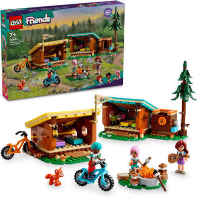 LEGO Friends Adventure Camp Cozy Cabins Camping Toy 42624 ( 437 Blocks)(Multicolor)
