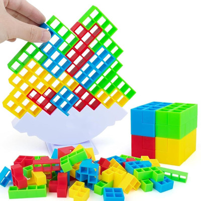 ARIZON Child Balance Stacking Blocks, 16-Piece Tetra Tower Game(Multicolor)