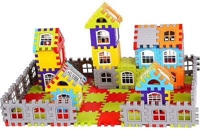 NCMART 108 Pcs House Building Blocks Set Educational Construction Toy (Set of 1)(Multicolor)