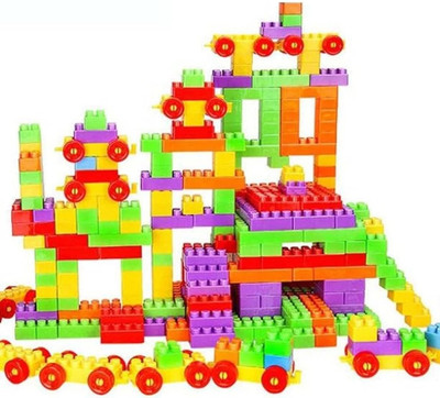 TIN DIY Plastic Building Blocks for Kids 100 pcs (Multicolor)(Multicolor)