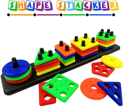 RITSKART Non Toxic Geometric Shape Sorting & Stacking Toy For Toddlers Early Learning(Multicolor)