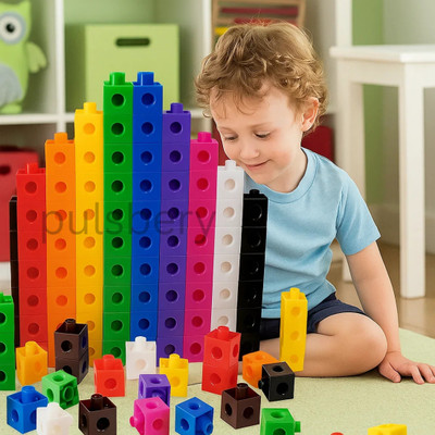 Pulsbery Cubes Building Blocks 100 pcs Square Shape Toy for Kids(Multicolor)(Multicolor)