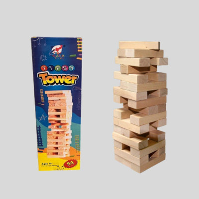 Dev Herbals Tipsy Tower Wood Block Stacking Game(Brown)
