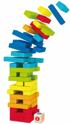 YUJASV Colorful 51 Pcs Zenga Block Tumbling Tower Building Construction Game for Kid(Multicolor)