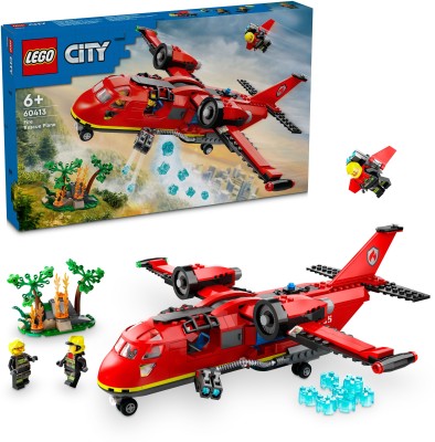 LEGO City Fire Rescue Plane Building Toy Set 60413( 478 Pieces)(Multicolor)