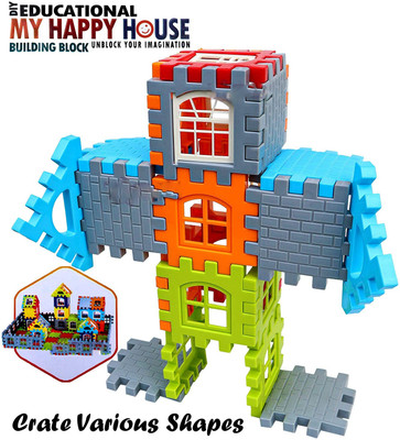 LEVIATHAN AM1-My Happy House Building Blocks Toys Non Toxic Material(Multicolor)