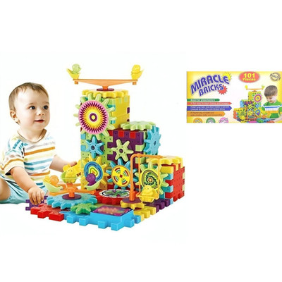 Braintastic 101pcs Rotating Building Blocks with Gears for STEM Learning, Educational Toys(Multicolor)
