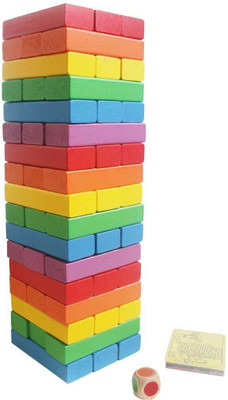 Way Beyond 48 Colorful Wooden Building Block/Jenga(Multicolor)