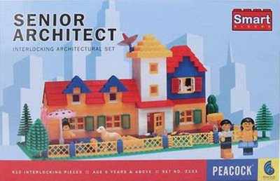 Peacock Toys & Games Peacock Senior Architect - 610 pieces - Premium Interlocking Blocks(Multicolor)