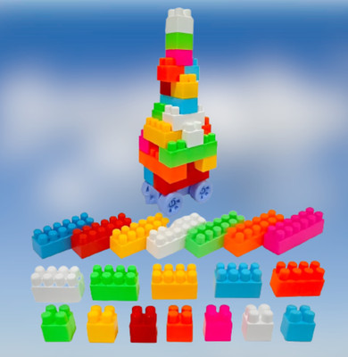 Kidsbuddy Educational DIY Building Blocks Made From Non Toxic Plastic BB26.450 DIY 50Pcs(Multicolor)