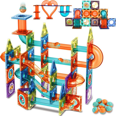 Magicwand 96 Pcs 3D Magical Magnetic Construction Light Blocks & Race Track(Multicolor)