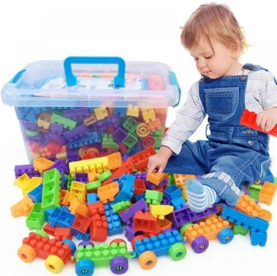 SUJANI DIY Plastic Building Blocks for kids 3+ years 100+pcs(Multicolor)