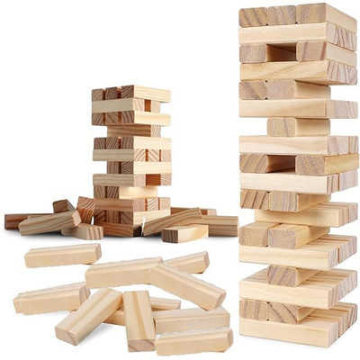 arovemic 39 Pcs Wooden Jenga Toy for Indoor, Outdoor, Travel & Party Game(Brown)