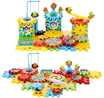 Monty Maestro Rotating Gear Building Blocks(81 pcs) Battery Operated(Multicolor)