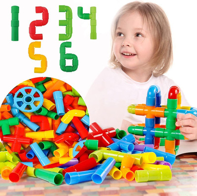 Pulsbery 85+ Piece ( Pipe Puzzle Building Block ) Pipe Puzzle Shape Building Block Game(Multicolor)