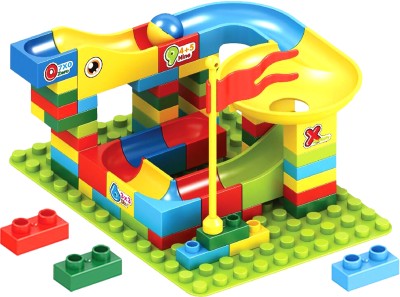 Toy DEKHO 66 PCS Blocks Variable Sliding Marble Race Run, Building Fun(Multicolor)