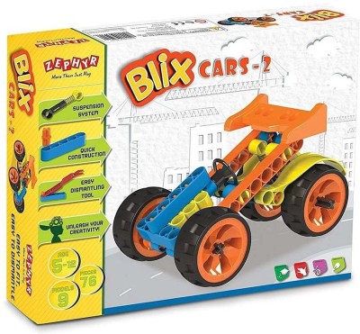 Toykit zephyr blix cars -2 (76 pieces) (10 models)(Multicolor)