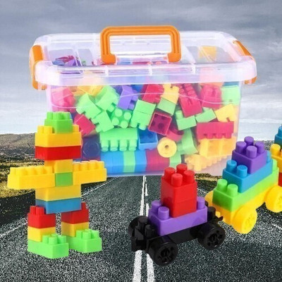DevDarsh Colorful Building Bricks and Blocks - 100-Piece Set in a Cute Bag for Kids(Multicolor)