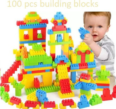 GREEN WAY building blocks kids toys 100 pieces(Multicolor)