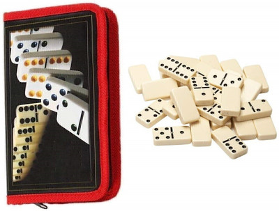 N2J2 SHOP 28 Piece Double Six Dot Set Toy in Zipper Bag Case Intelligent & Educational Game for Kids(Multicolor)