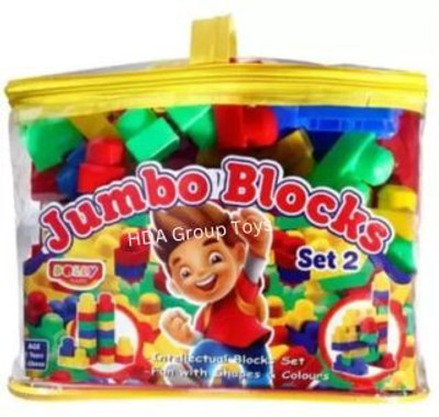 hda group Mega Jumbo Pack of Building Blocks with Different Shape Game Set for Kids(Multicolor)