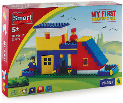Peacock Toys & Games Peacock My First Architect Set - 235 pieces - Premium Interlocking Blocks(Multicolor)